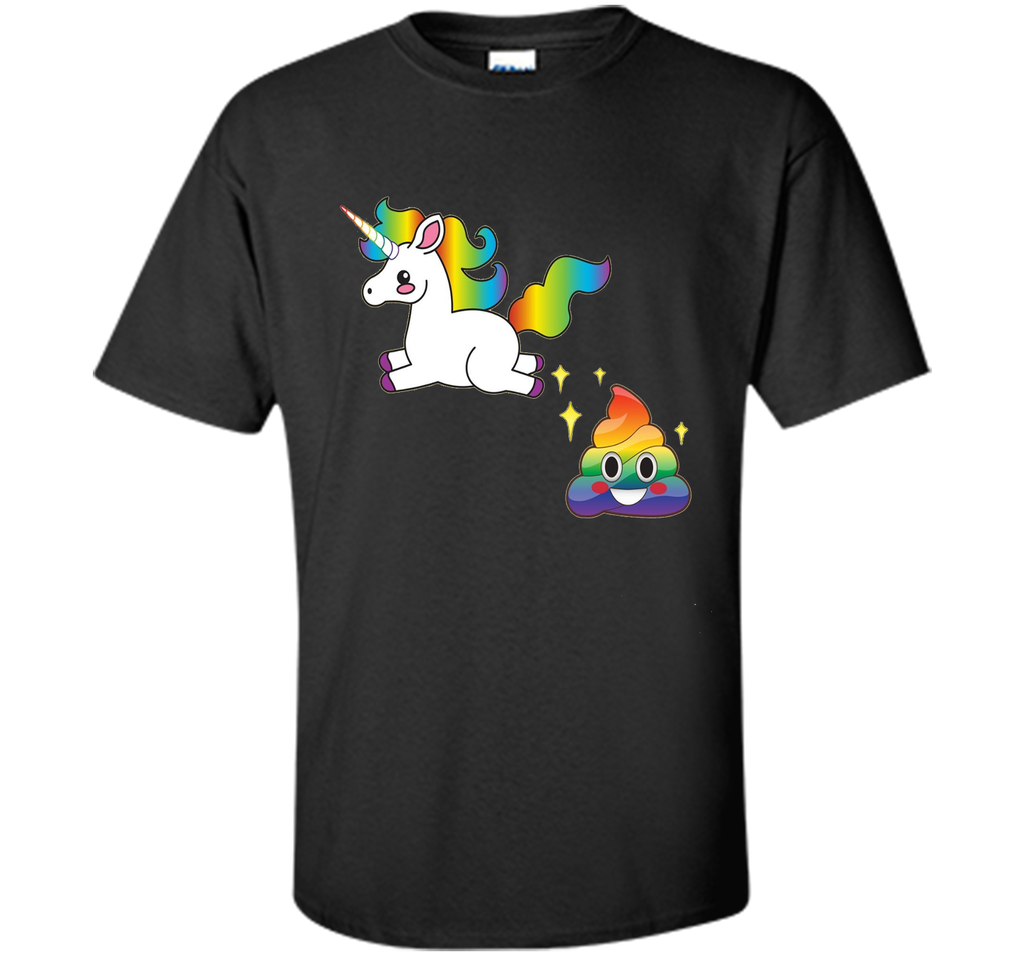 Funny Emoji Unicorn Poop T-Shirt - Cute Rainbow Sparkle Poo