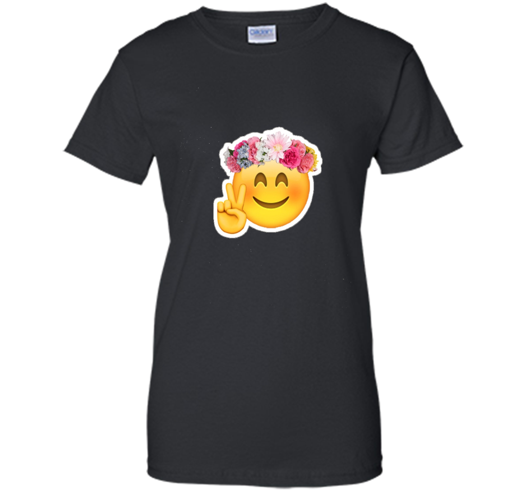 Hippie Smile Emoji t-shirt Bohemian Flower Child Peace