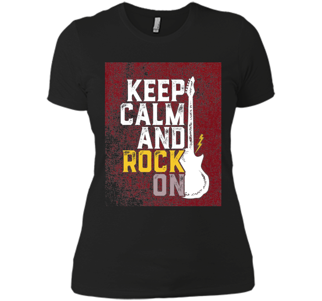 Keep Calm and Rock On Music T-shirt Vintage Grunge Style