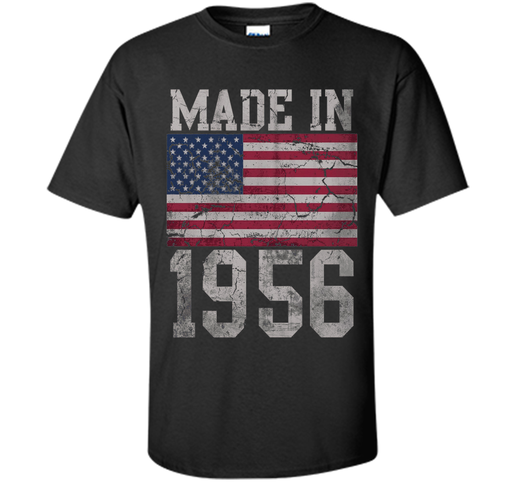 Popular 60th Birthday Made In 1956 American Flag T-Shirt
