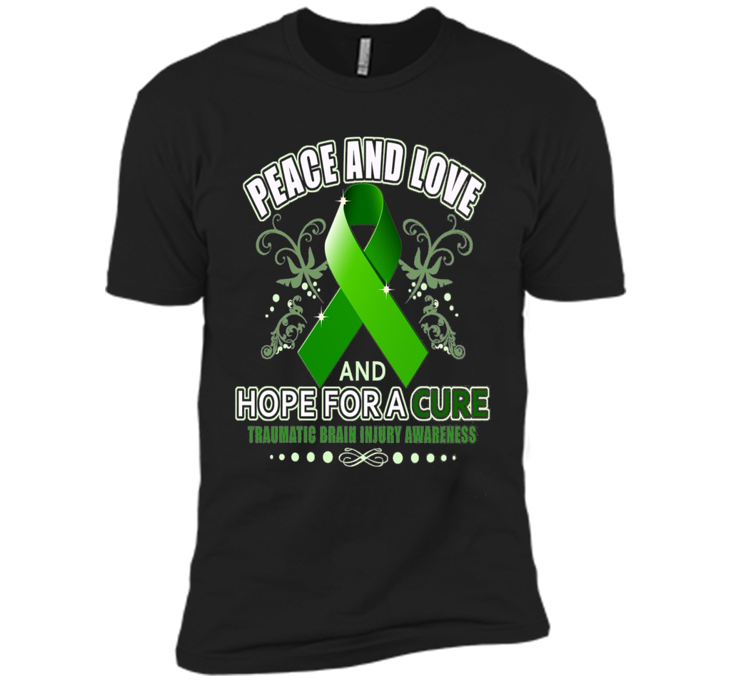 Peace Love And Hope Green - Traumatic Brain Injury Shirt