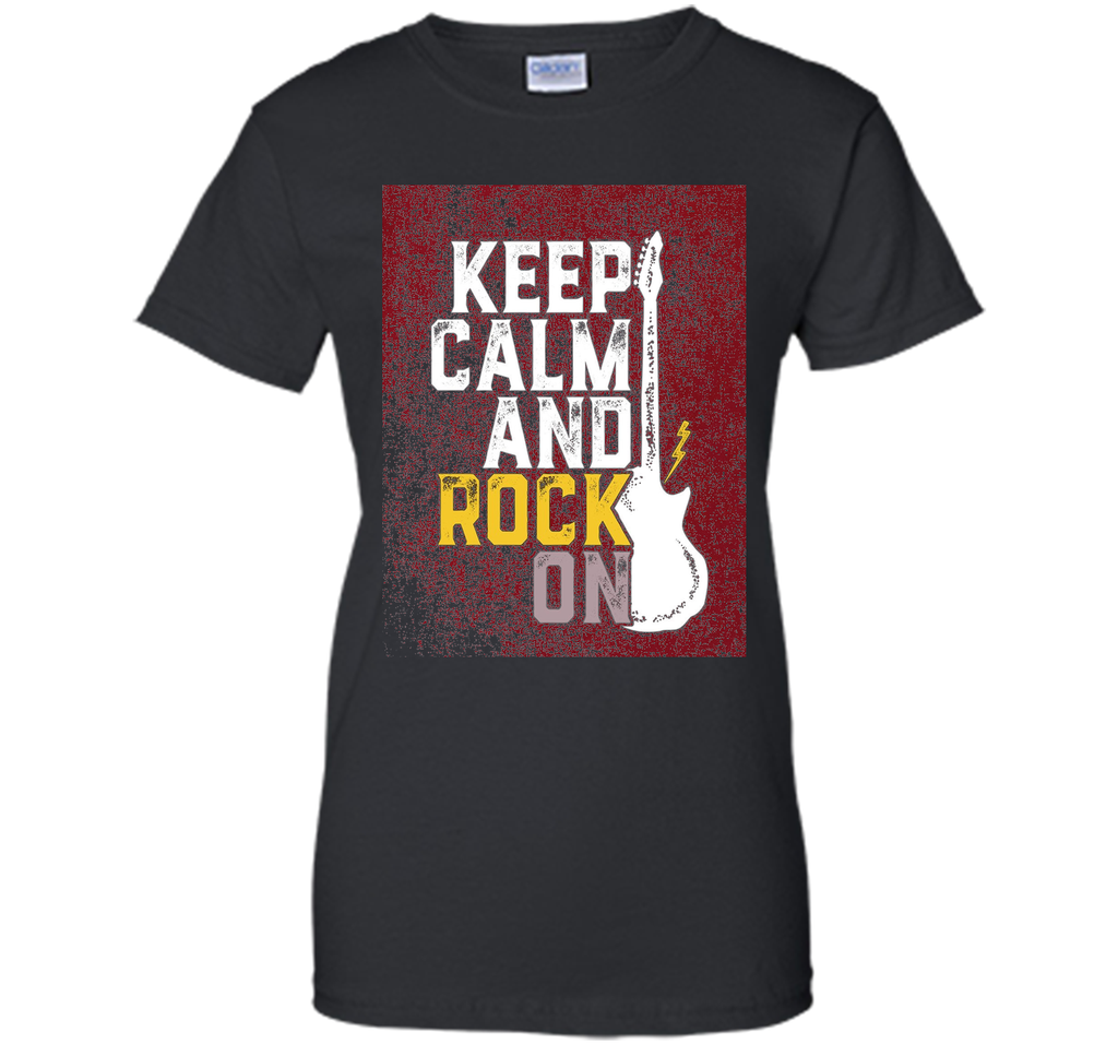Keep Calm and Rock On Music T-shirt Vintage Grunge Style