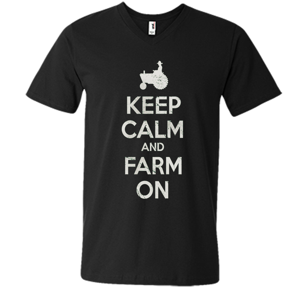 Retro Fade Keep Calm and Farm On T Shirt