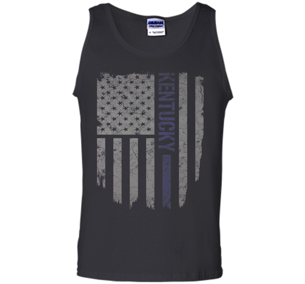 Kentucky Thin Blue Line American Flag T-Shirt T-Shirt