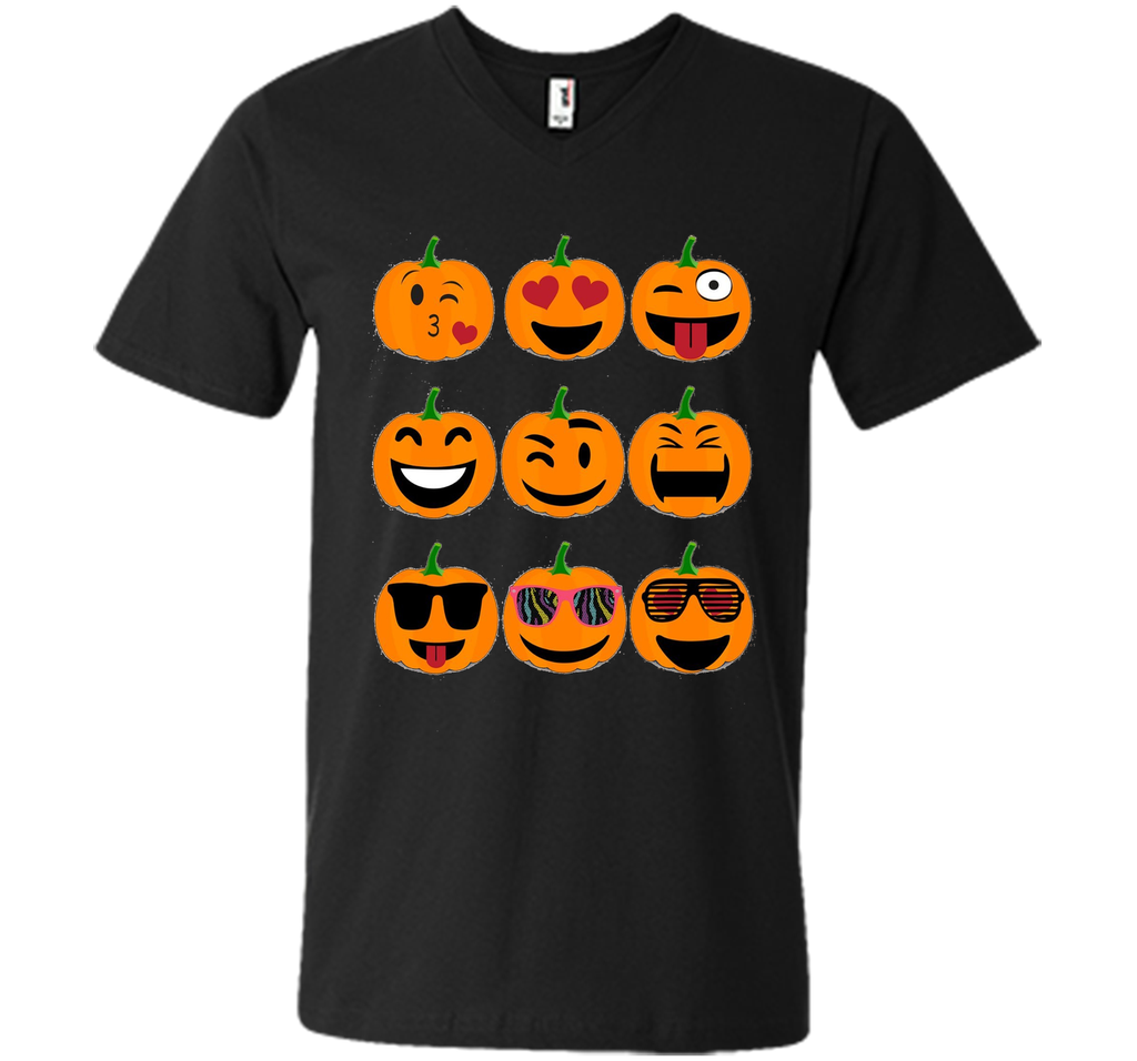 Emoji Pumpkin T shirt Funny Faces Halloween Thanksgiving