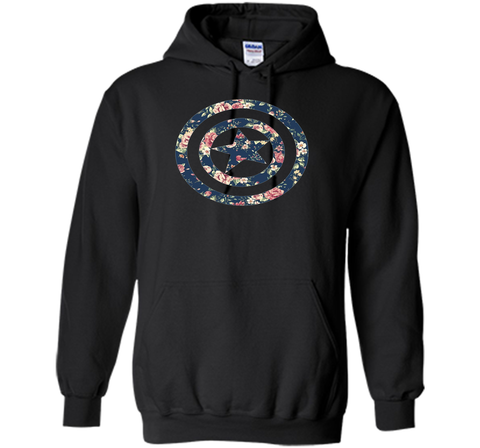 Captain America Floral Print Graphic T-Shirt