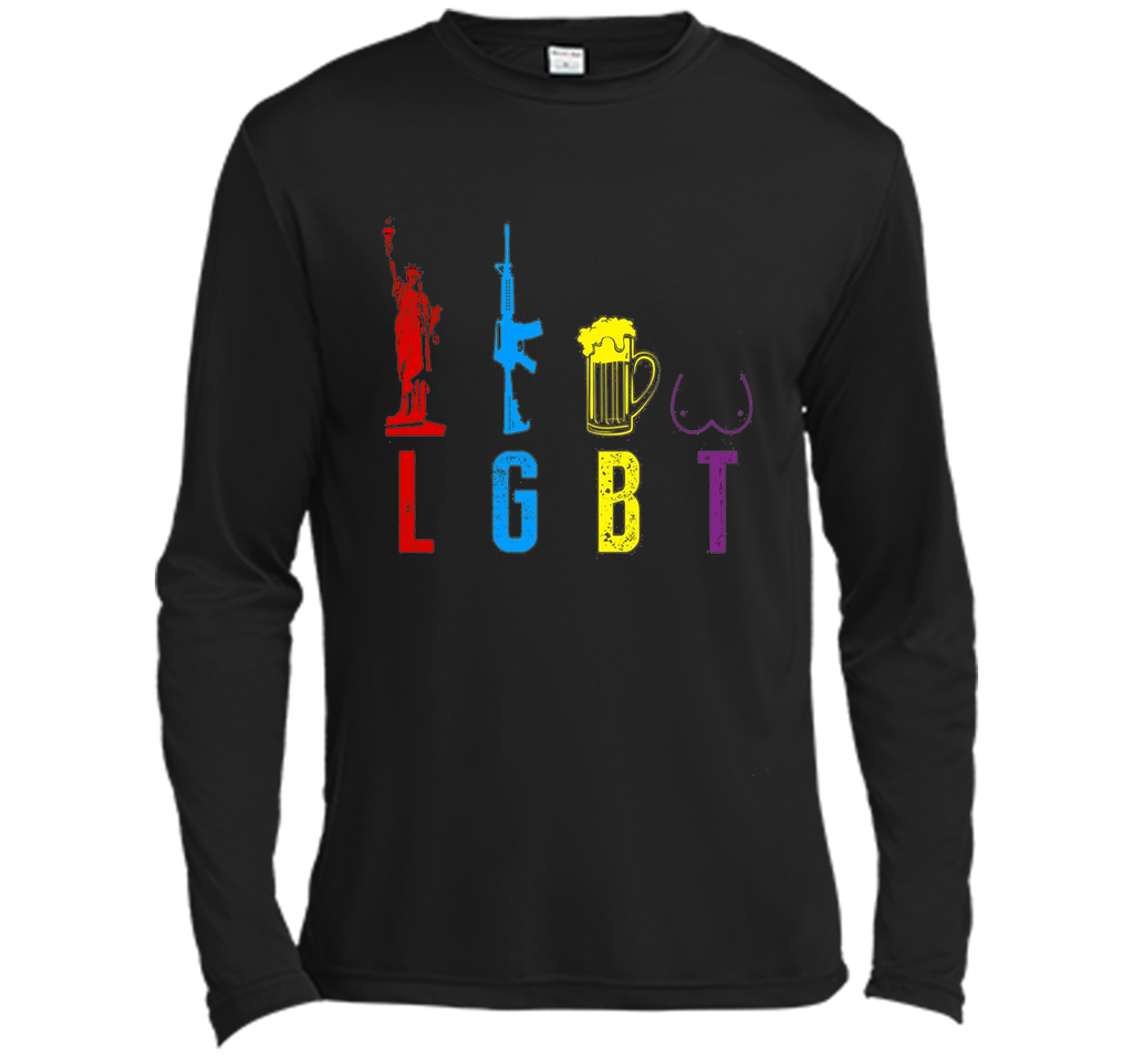 Liberty Gun Beer Funny T-shirt America - LGBT