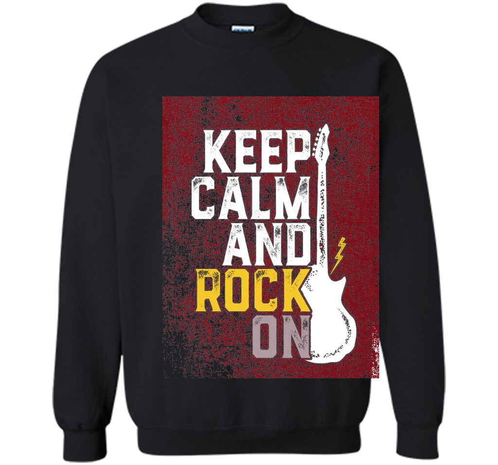 Keep Calm and Rock On Music T-shirt Vintage Grunge Style