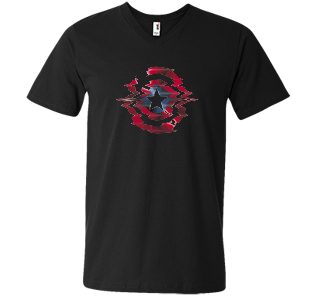 Captain America Shield Glitch Graphic T-Shirt