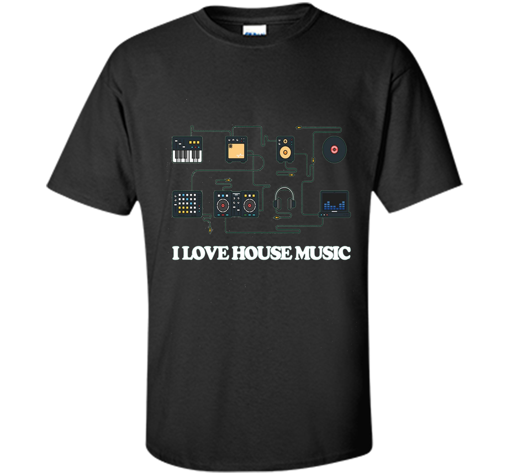 I Love House Music T-Shirt Electronic Music Apparel