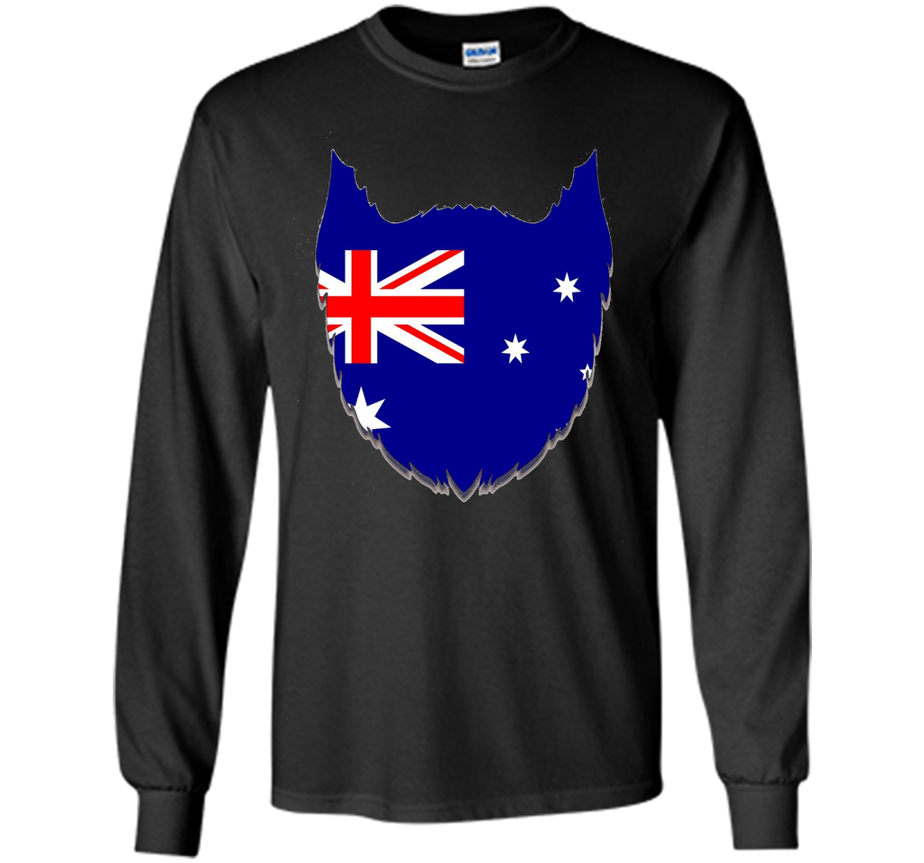 FUNNY AUSTRALIAN BEARD T-SHIRT Proud Australia Flag Gift
