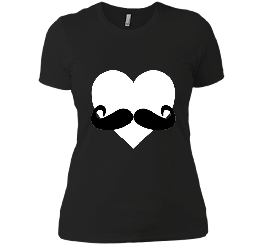 Heart Mustache Tshirt Funny Valentine Day Boys Men Love Cute