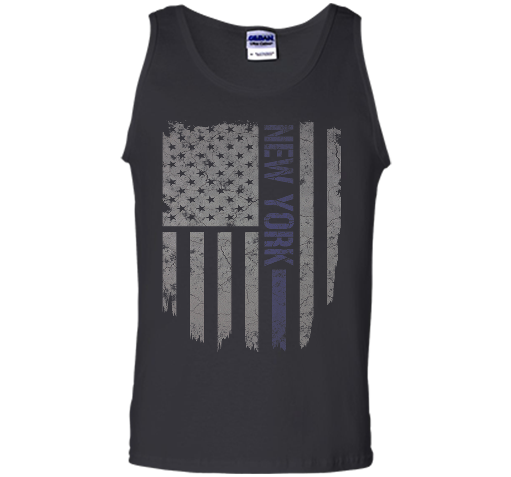 New York Thin Blue Line American Flag T-Shirt T-Shirt