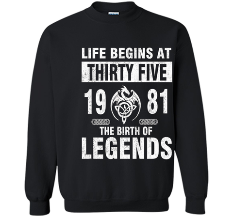 35th Birthday Gifts - Made 1981 The Birth Of Legends Tshirt