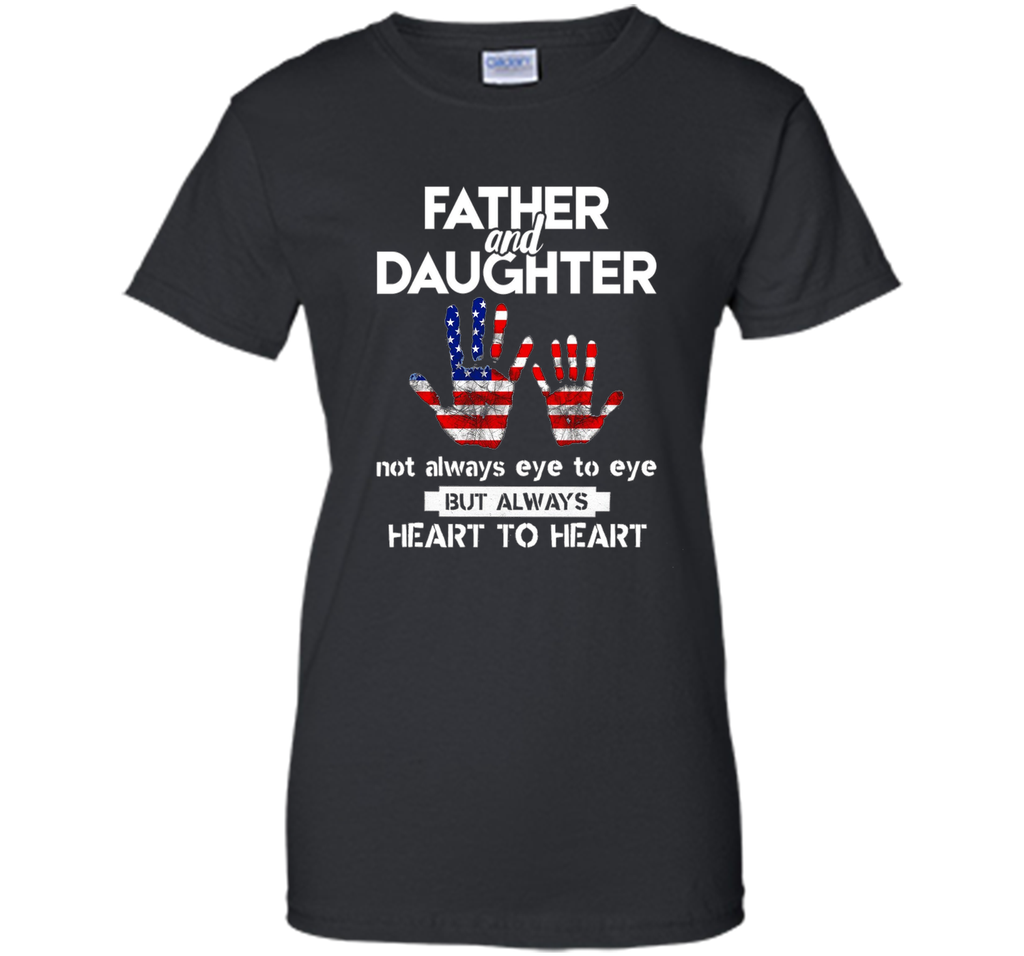 Father & Daughter ~ Father's Day T-Shirt USA US America Flag