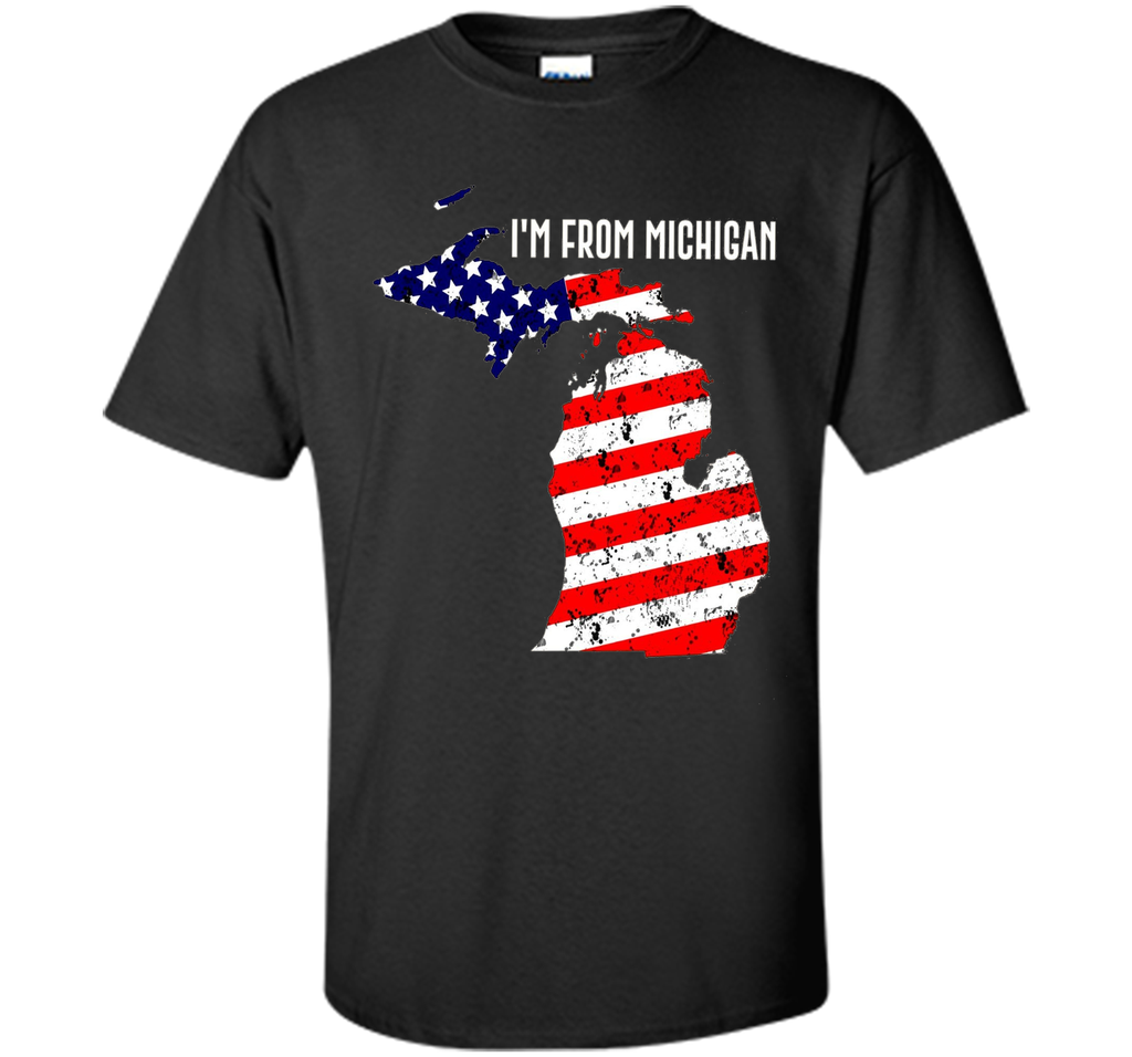 Proud of Michigan-US flag Independence day Tshirt