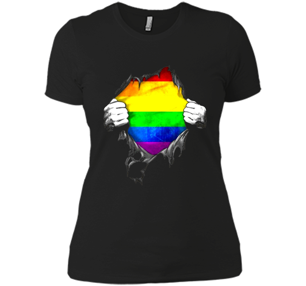 Rainbow Lesbian Gay Pride LGBT Super Stronger T Shirt