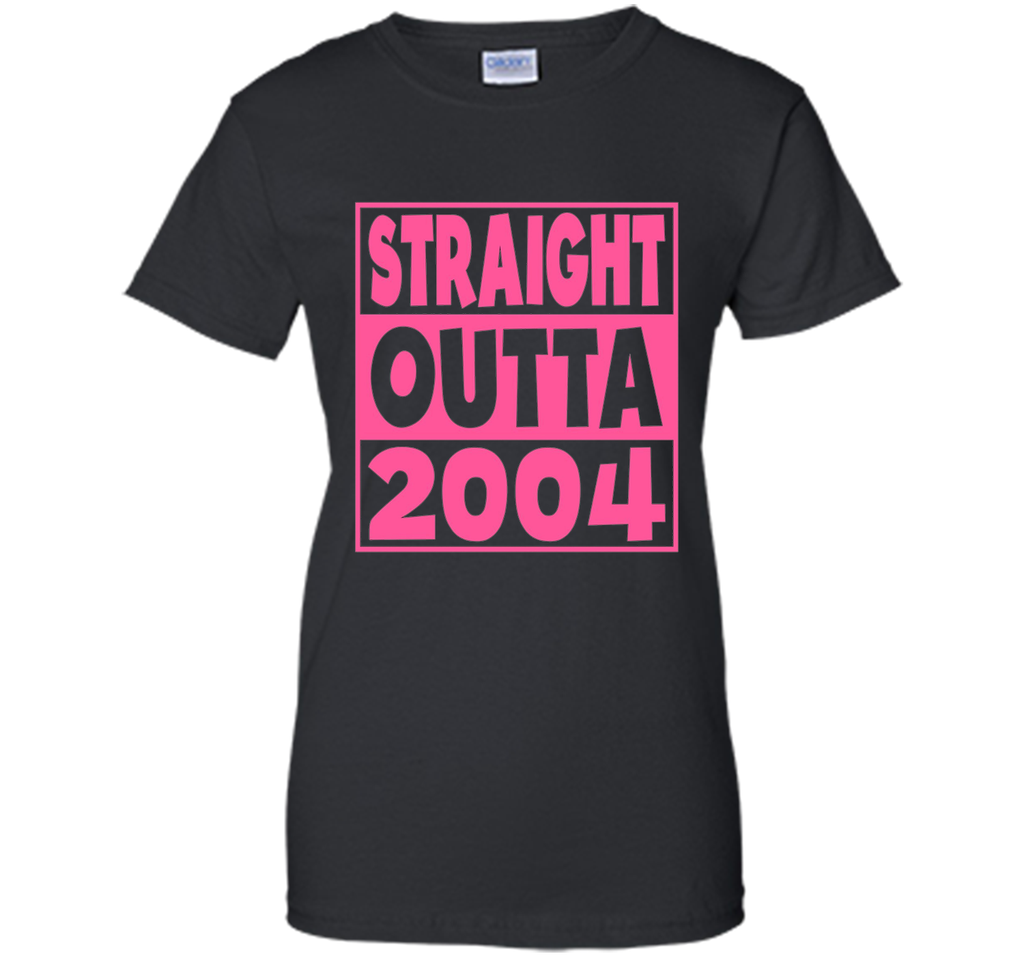 13th Birthday Gift T-Shirt Straight Outta 2004 Pink