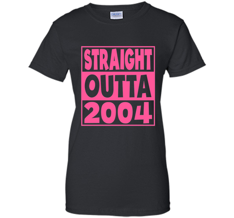 13th Birthday Gift T-Shirt Straight Outta 2004 Pink