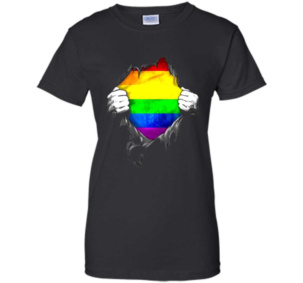 Rainbow Lesbian Gay Pride LGBT Super Stronger T Shirt