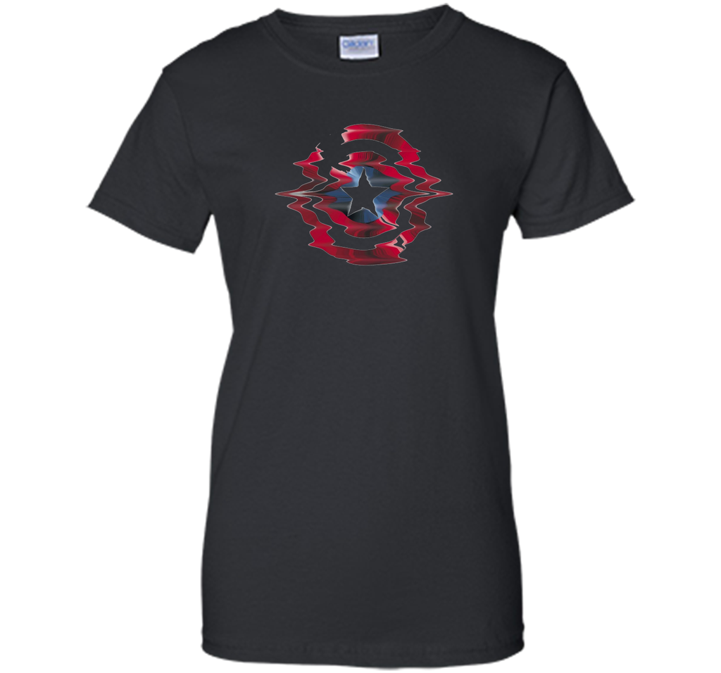Captain America Shield Glitch Graphic T-Shirt