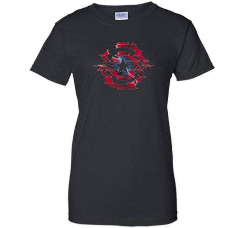 Captain America Shield Glitch Graphic T-Shirt