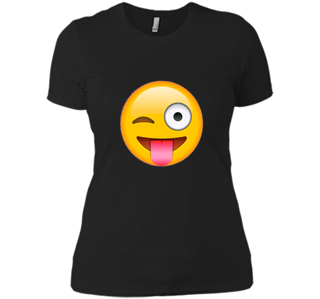 Face Emoticon Tongue Out Emoji with Winking Eye T-shirt
