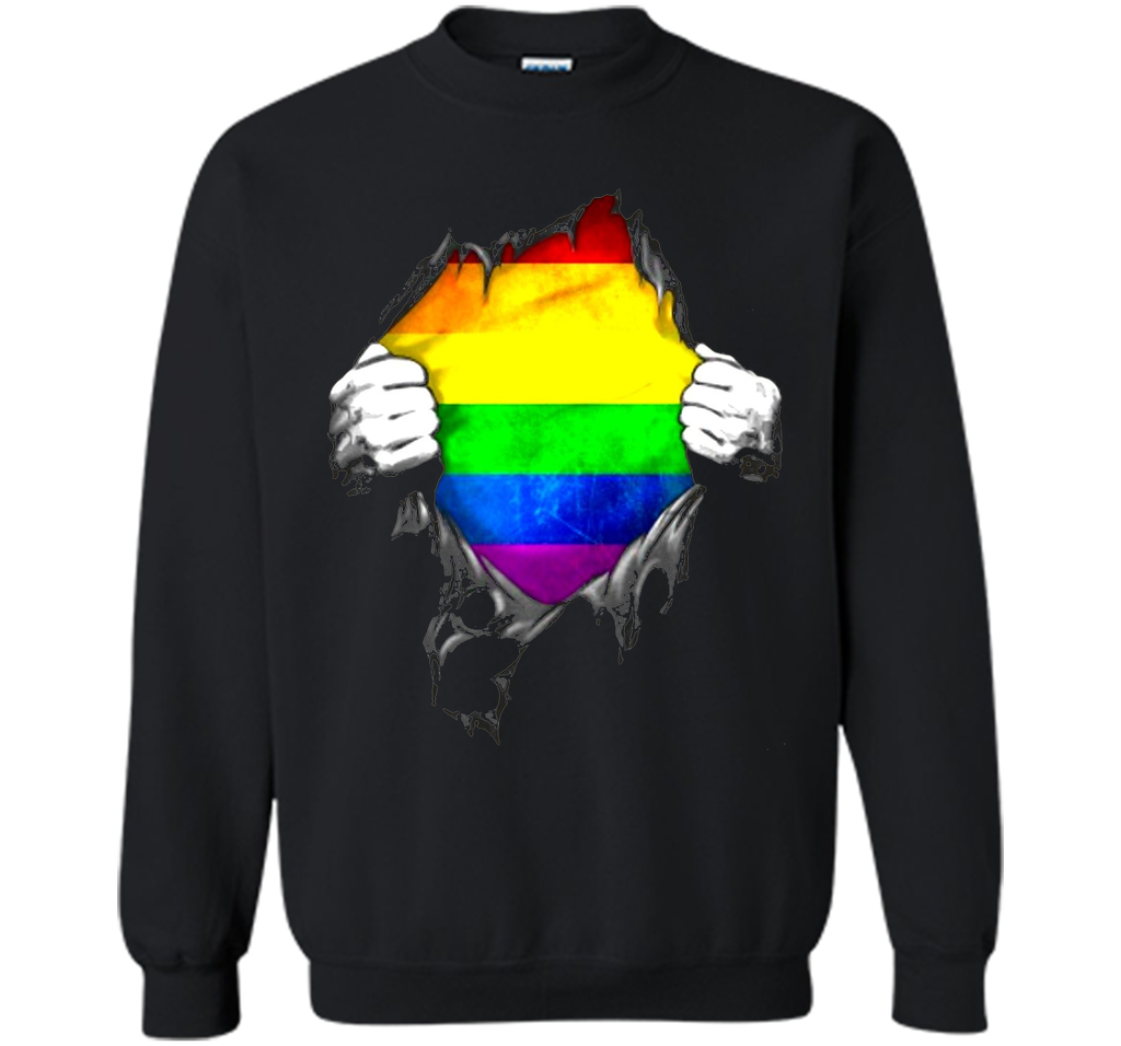 Rainbow Lesbian Gay Pride LGBT Super Stronger T Shirt