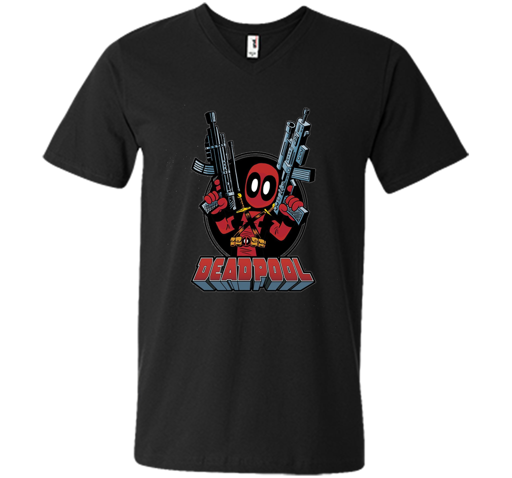 Deadpool Cartoon Guns Graphic T-Shirt