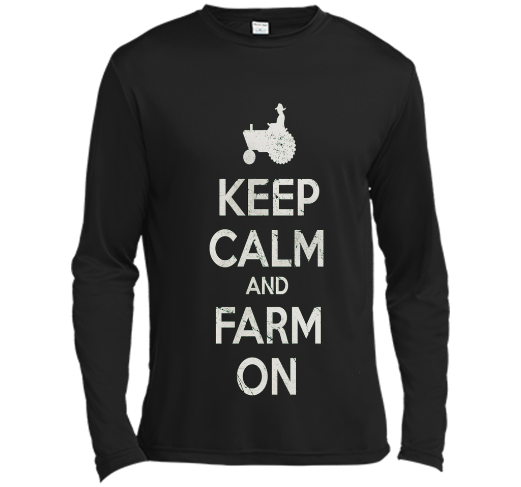 Retro Fade Keep Calm and Farm On T Shirt
