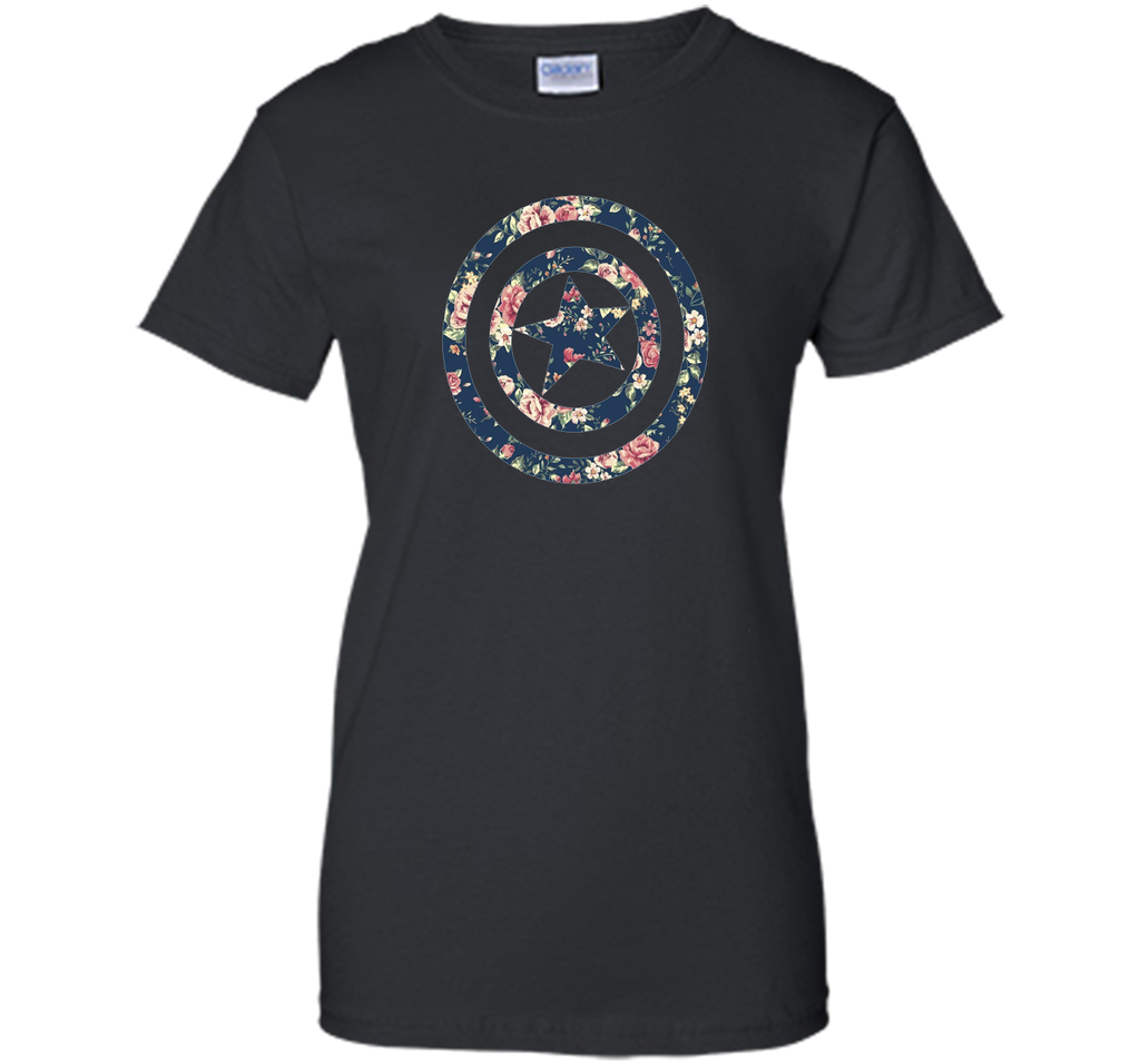 Captain America Floral Print Graphic T-Shirt