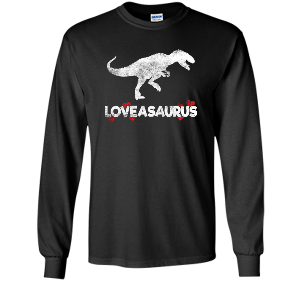 Loveasaurus Dinosaur Heart Valentines Day T-Shirt Boys Girls