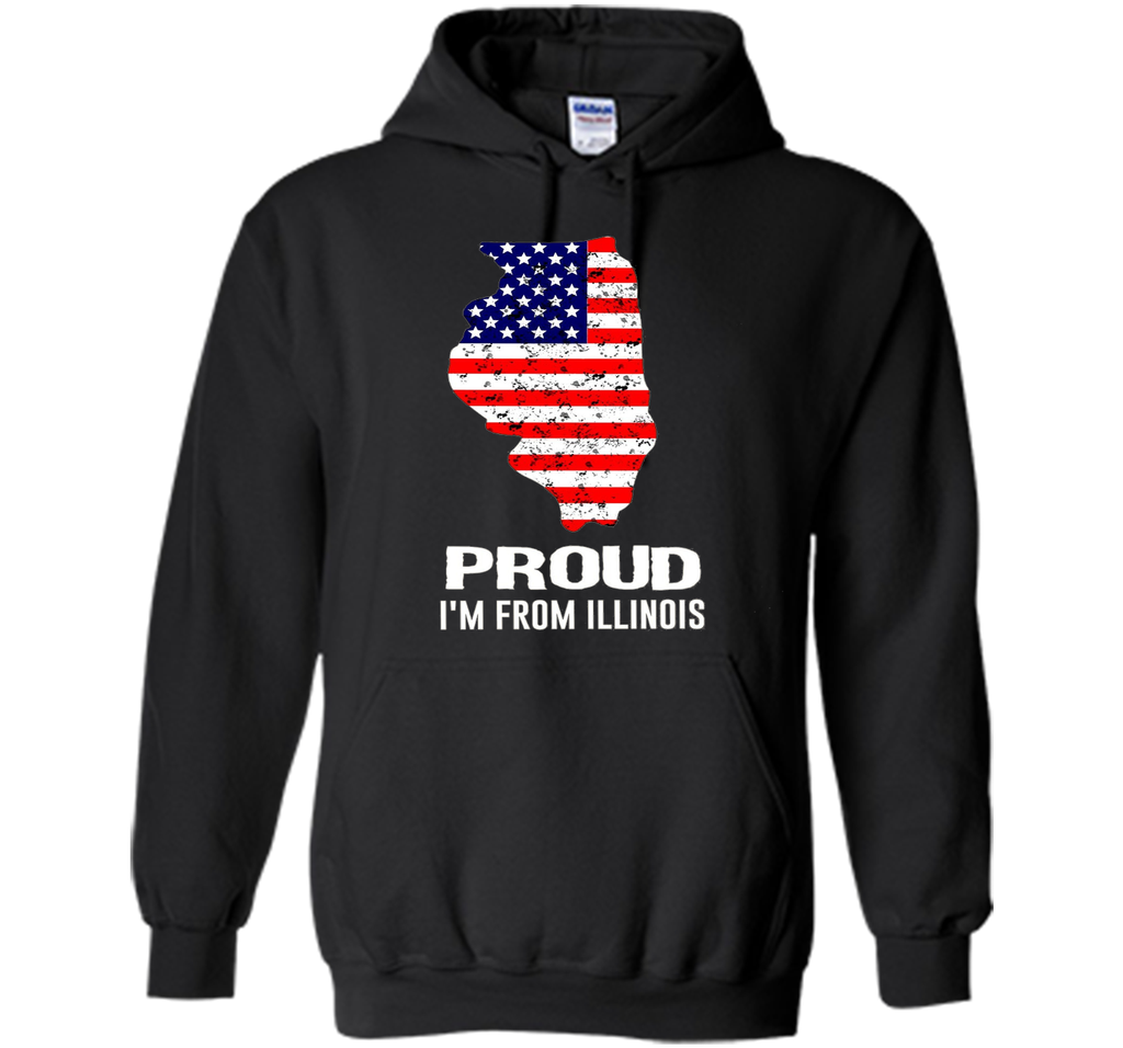 Proud of lllinois-US flag Independence day Tshirt