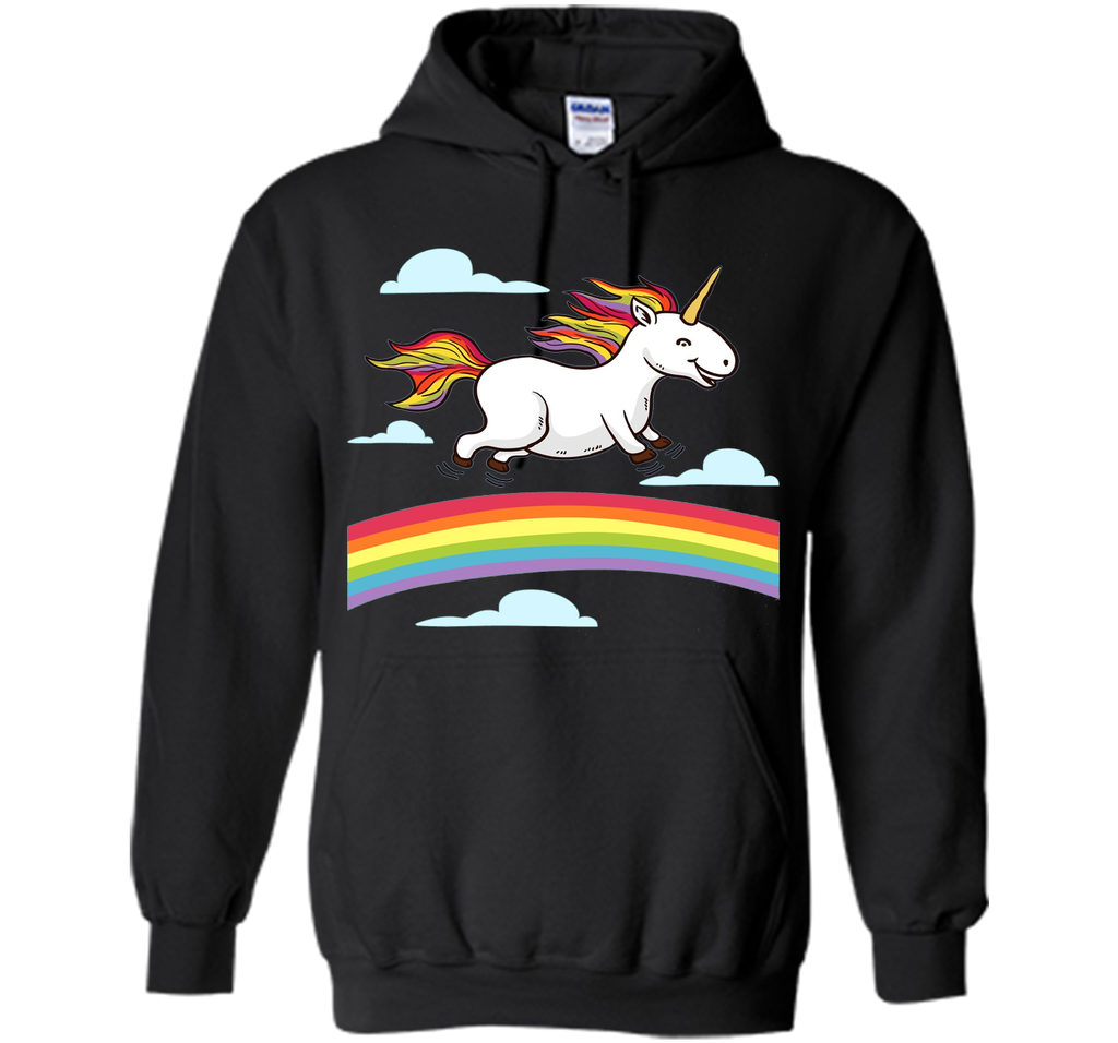 Funny Unicorn Dancing on Rainbows. Gay Lesbian Pride T-Shirt
