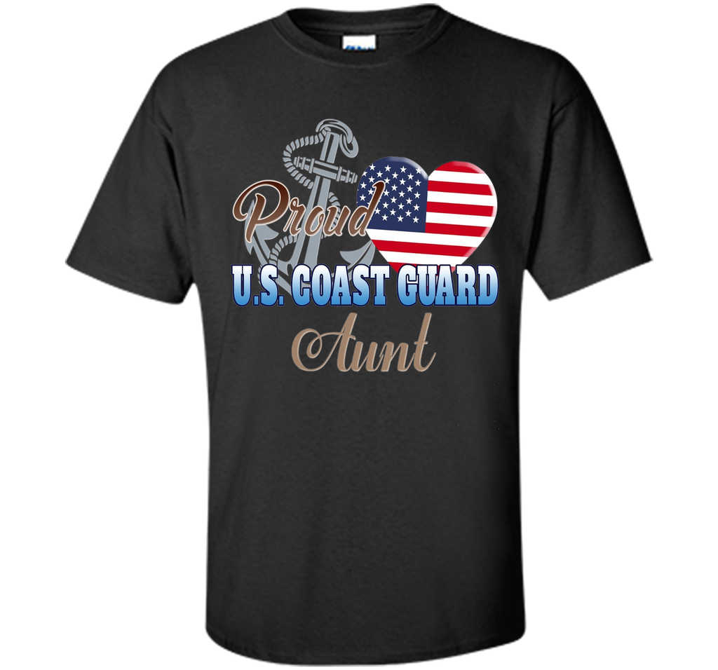 Proud U.S. Coast Guard Aunt Patriotic Heart T Shirt shirt