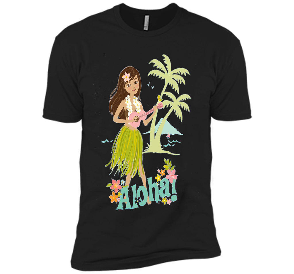 Vintage Hawaiian Hula Girl Shirt Tropical Beach Aloha