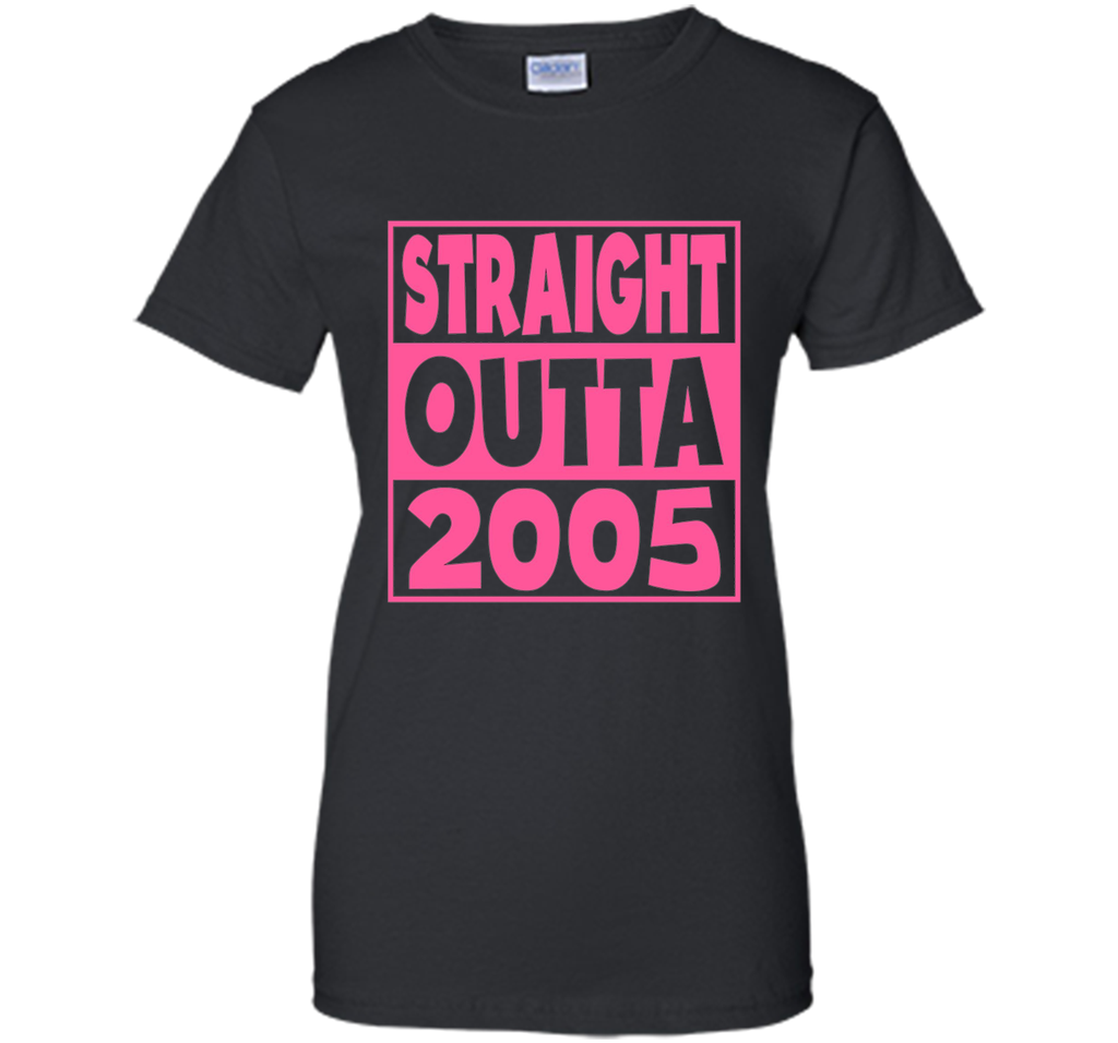 12th Birthday Gift T-Shirt Straight Outta 2005 Pink