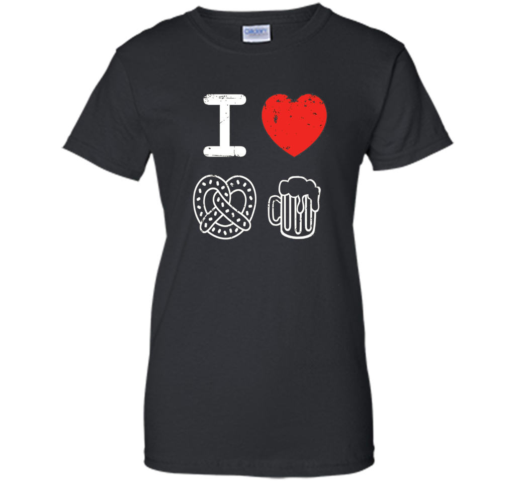Oktoberfest I Love Pretzel and Beer Funny T Shirt