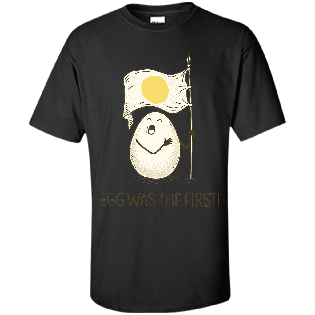 EGG WAS THE FIRST! Cartoon graphic T-Shirt