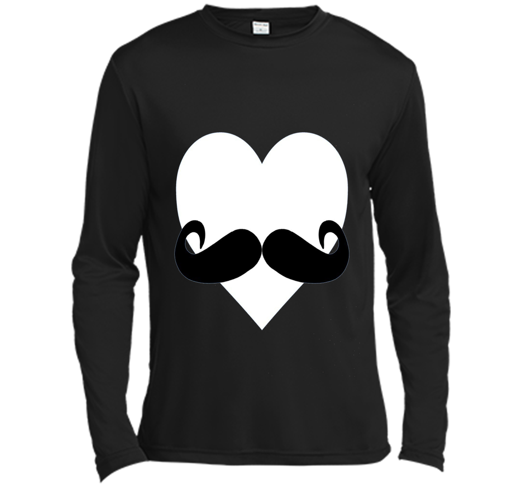 Heart Mustache Tshirt Funny Valentine Day Boys Men Love Cute