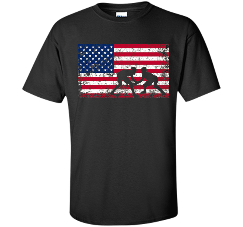 American Flag Wrestling T-shirt - Wrestling Team Gift