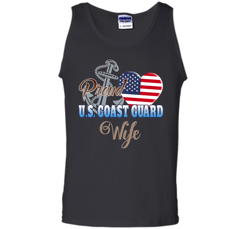 Proud U.S. Coast Guard Wife Patriotic Heart T Shirt t-shirt