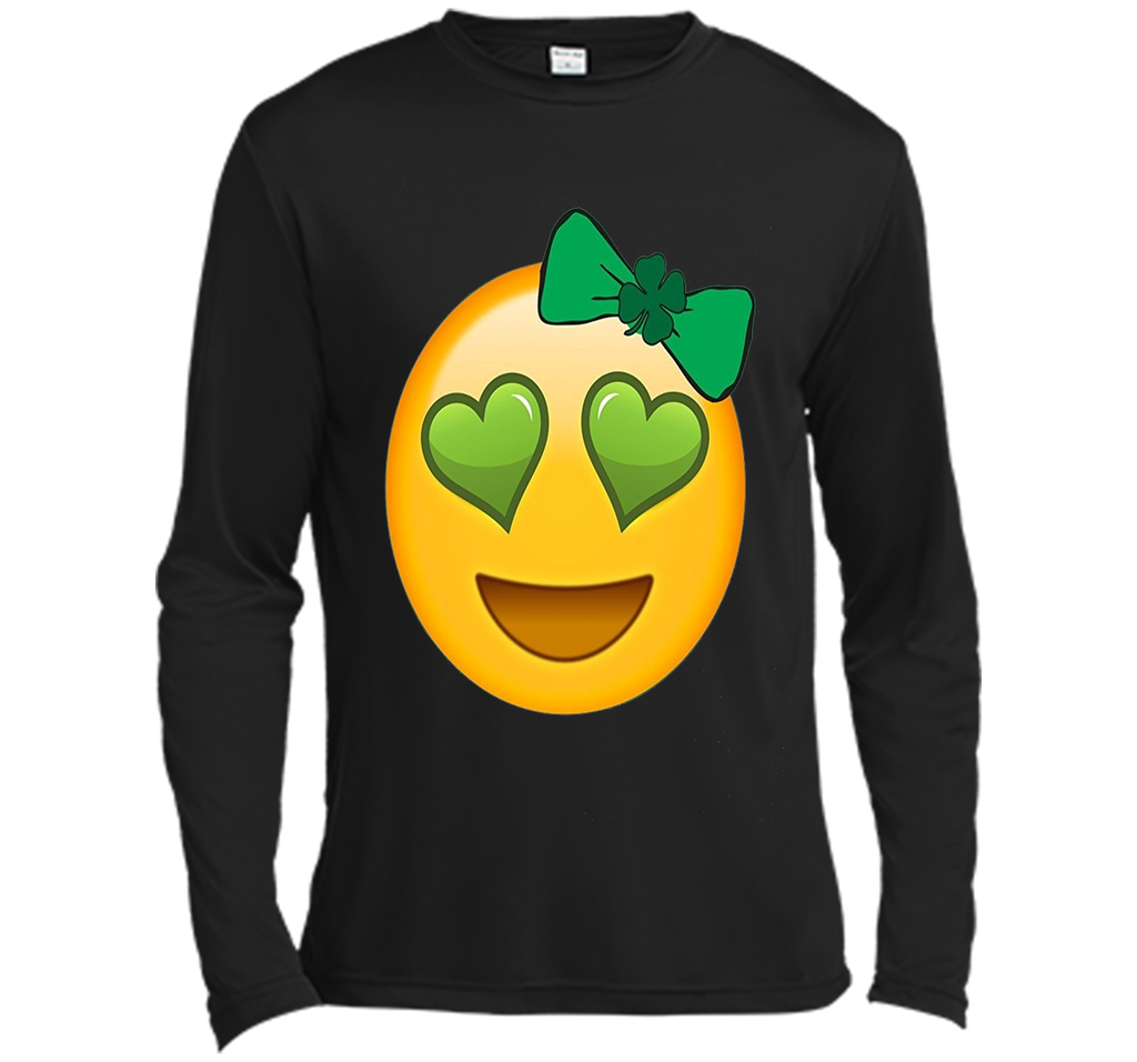 St. Patrick's Day Heart Eyes Emoji T-Shirt for Girls
