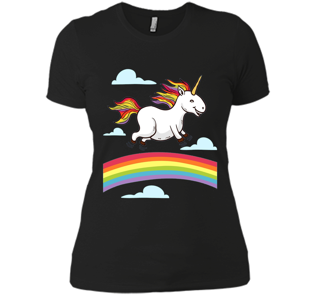 Funny Unicorn Dancing on Rainbows. Gay Lesbian Pride T-Shirt
