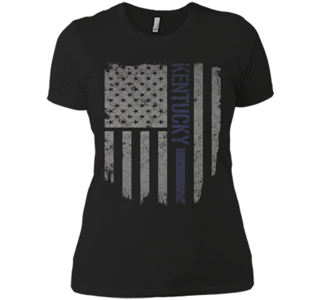 Kentucky Thin Blue Line American Flag T-Shirt T-Shirt