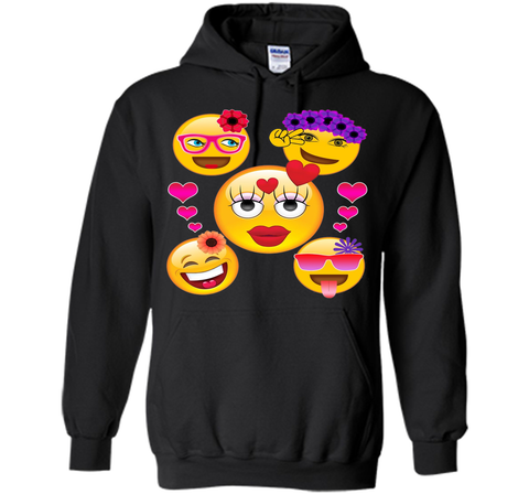 Cute Emoji Face Collage T-Shirt for Girls and Women