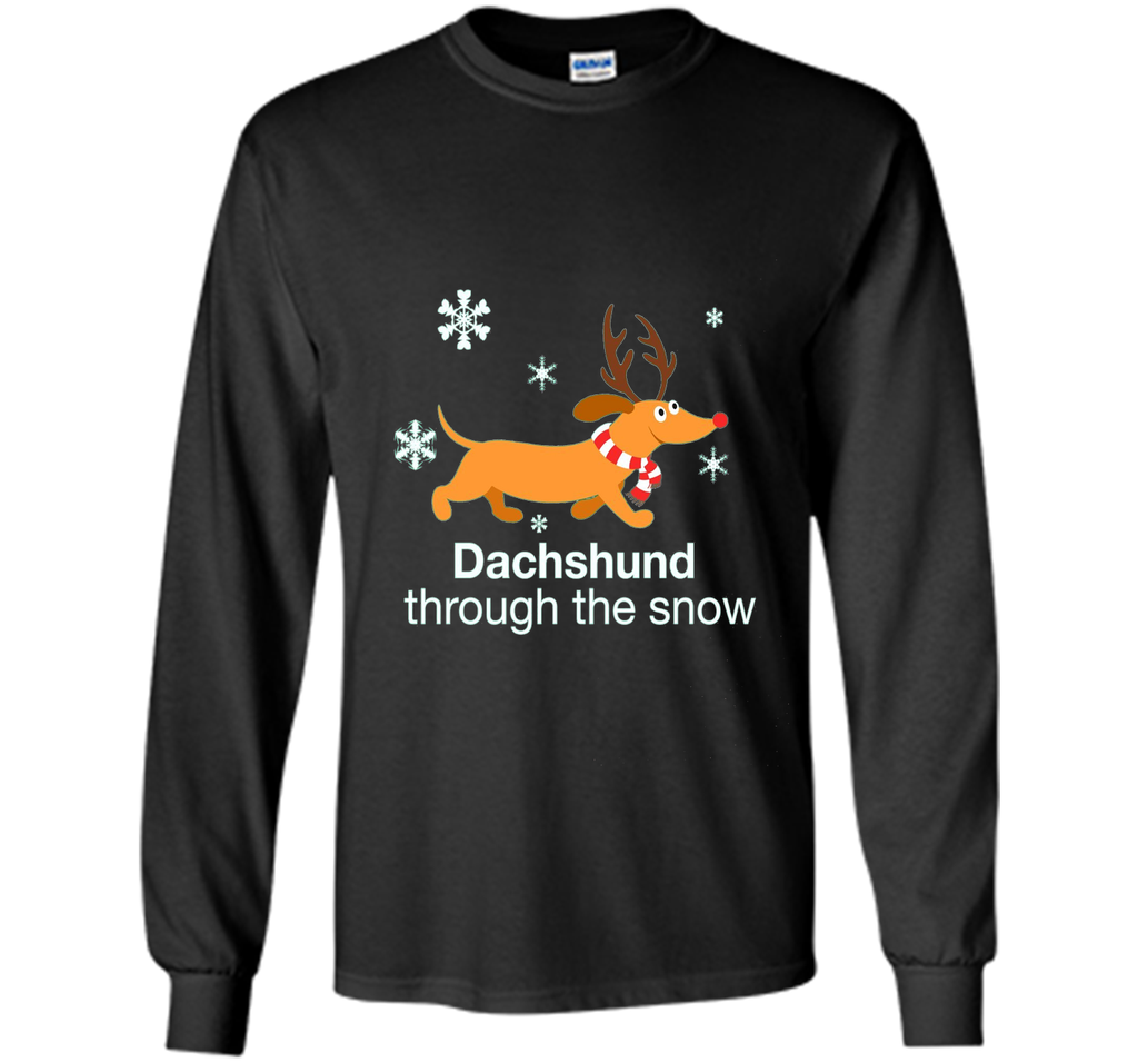 Dachshund through the snow Christmas T-Shirt
