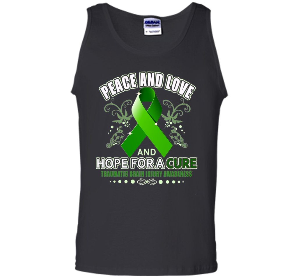 Peace Love And Hope Green - Traumatic Brain Injury Shirt