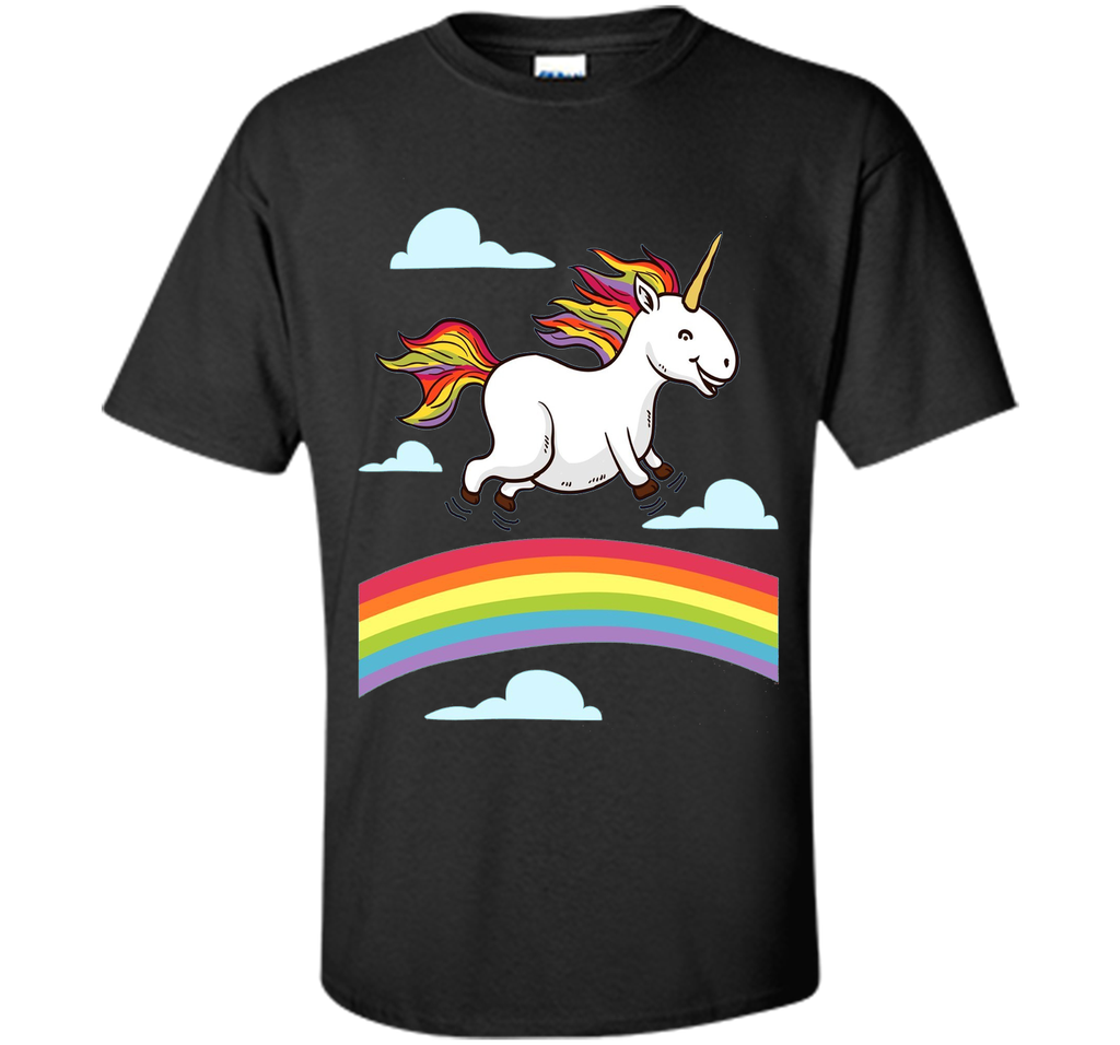 Funny Unicorn Dancing on Rainbows. Gay Lesbian Pride T-Shirt