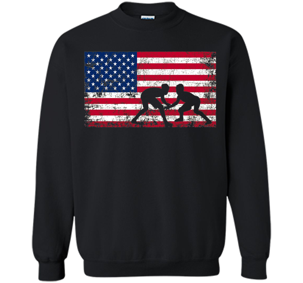 American Flag Wrestling T-shirt - Wrestling Team Gift